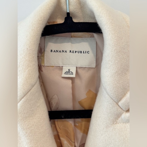 Banana Republic cream Wool Button A Line Long Coat S. Small jacket preppy C4 - Picture 5 of 9